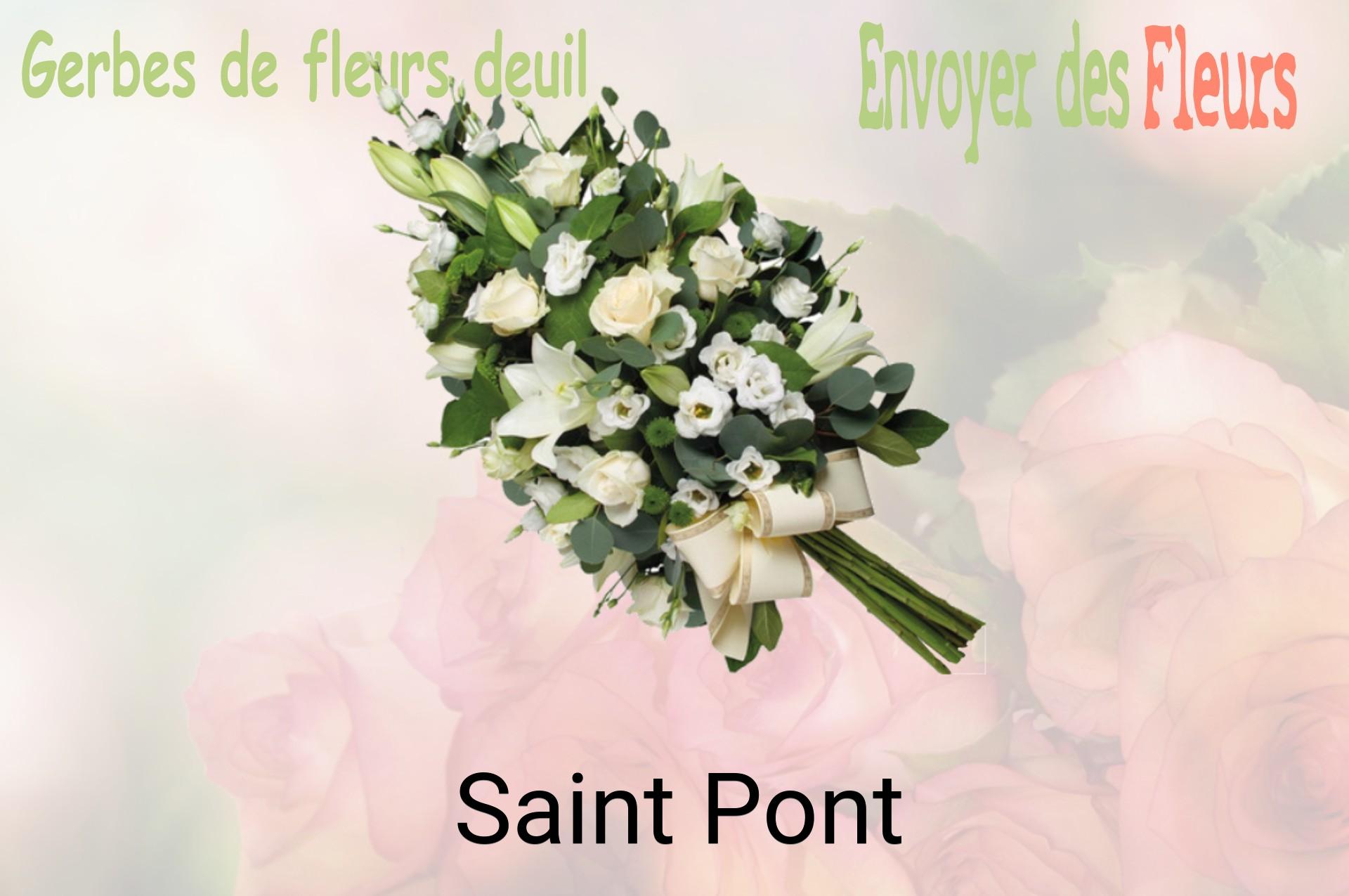 Gerbe de fleurs de deuil livrée à Saint-Pont